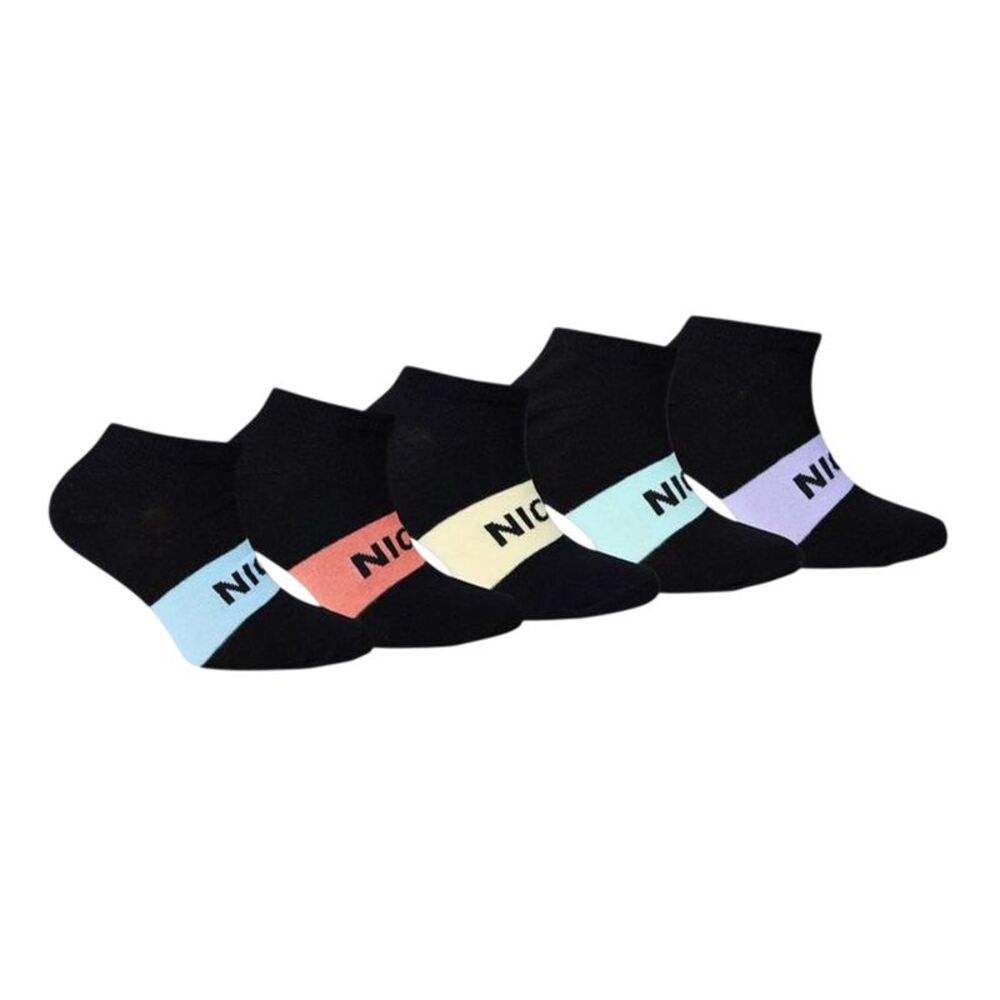 Nicce Childrens/Kids Colour Block Socks (Pack of 5) / Black/Multicolored